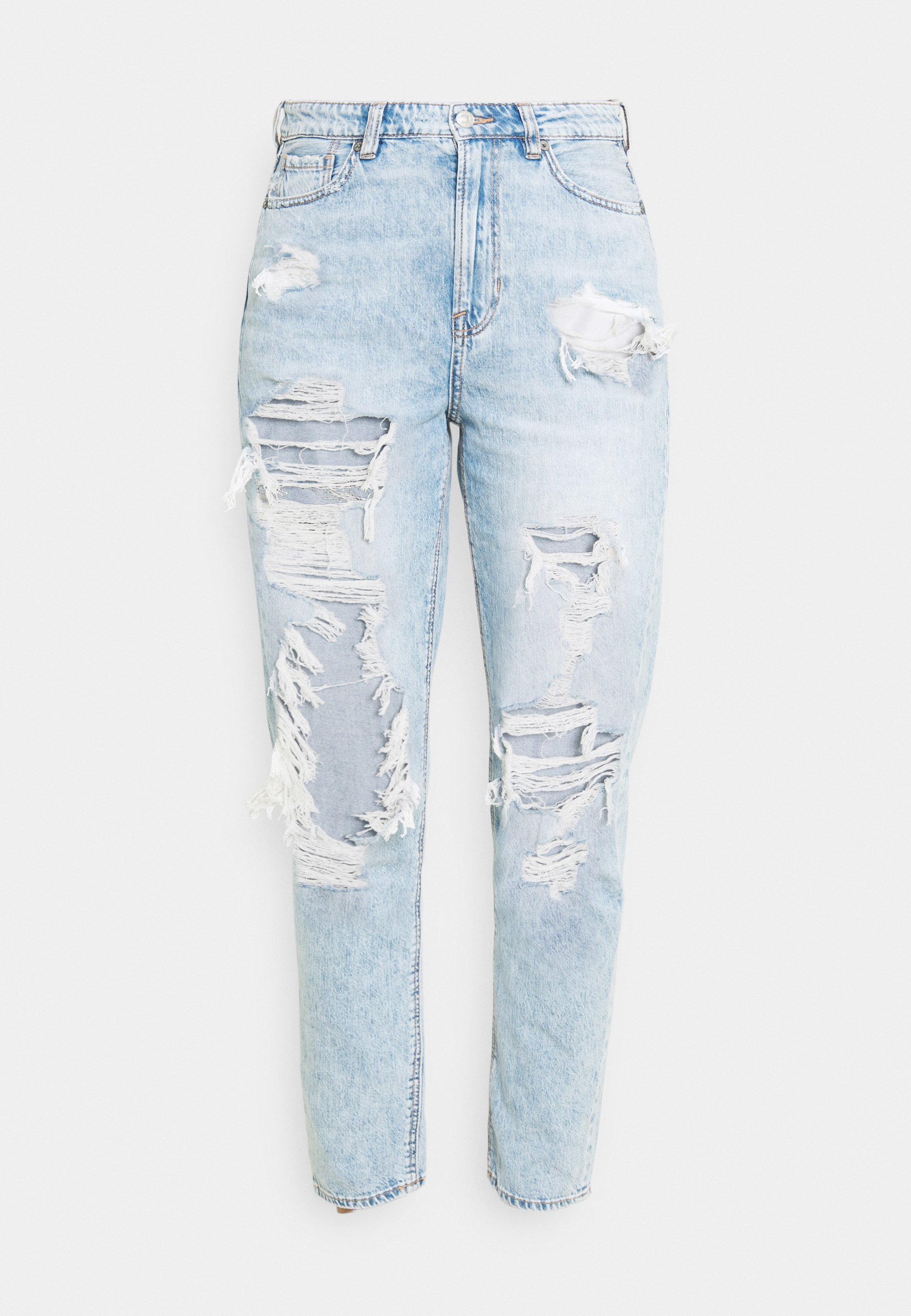 American Eagle MOM JEANS - Straight leg jeans - high tide/destroyed denim -  Zalando.nl