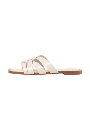 FLAT STRAPPY SLIDER SANDALS  - Mules - white