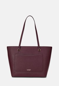 Lauren Ralph Lauren CROSSHATCH LEATHER MEDIUM KARLY TOTE - Ručna torba - pinot noir