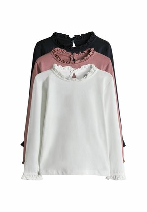REGULAR FIT - 3 PACK LONG SLEEVE FRILL NECK   - Langarmshirt - blue pink