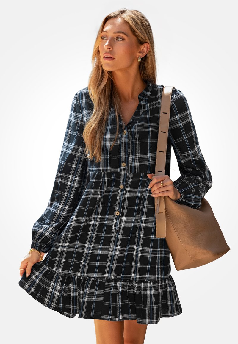 Robe Chemise Femme Chelsea & Violet Taille S - Carreaux Bleu Lavé/blanc, Boutonnée, Occasion