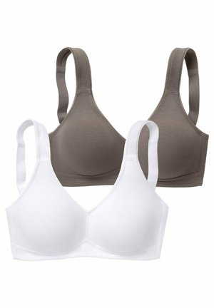LASCANA 2 PACK - Bustier - taupe/weiß