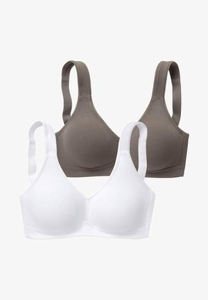 LASCANA 2 PACK - Bustino - taupe/weiß