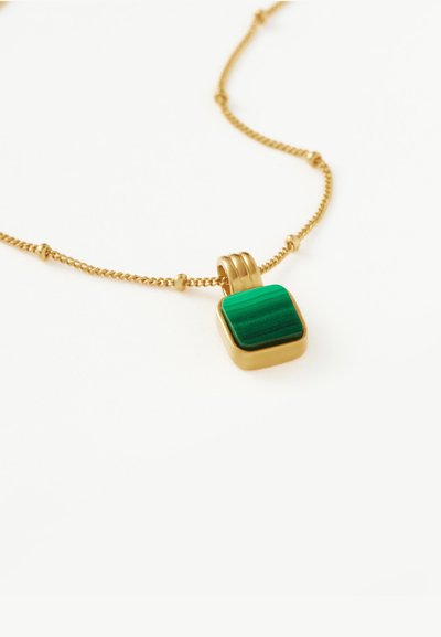 Missoma LUCY WILLIAMS SQUARE MALACHITE NECKLACE - Kaklarota - gold-coloured