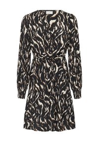 MILLE - Robe chemise - black brown graphic animal