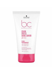 Schwarzkopf Bonacure Color Freeze Shine Savior, 150 mL, tubo bianco con accenti rosa, pH 4.5, etichettato per capelli colorati. Design pulito.