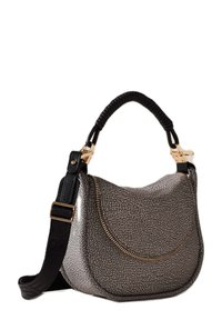Borbonese HORSEBACK HOBO SMALL - SHOULDER - Borsa a mano - clay grey black