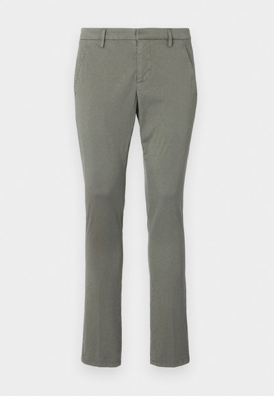 Chinos grigi con design a gamba dritta, dotati di due tasche laterali e una vita pulita. Realizzati in un tessuto leggero e liscio.