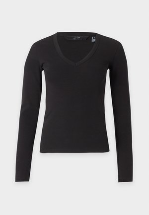 Vero Moda, VMCHLOE V NECK - Μπλούζα με μακριά μανίκια - black