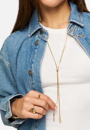 My Jewellery, LONG Y-CHAIN WITH BARS - Collar - goud verguld stainless steel