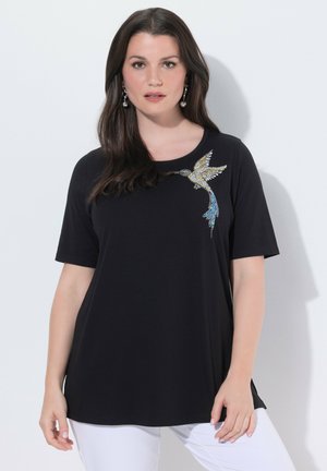 HUMMINGBIRD BEADWORK TEE - T-Shirt print - black