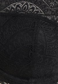 Black lace bra featuring intricate floral patterns, soft texture, and a smooth finish. Constructed with molded cups and underwire support.