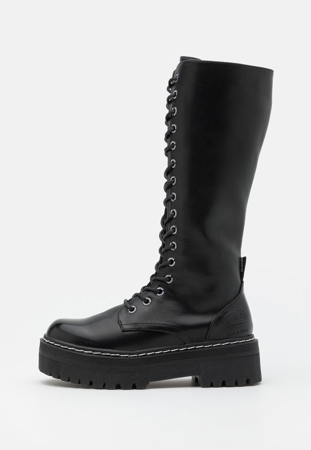 Plateaustiefel - schwarz