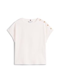 GOLD BUTTON TEE - Osnovna majica kratkih rukava - ivory silk