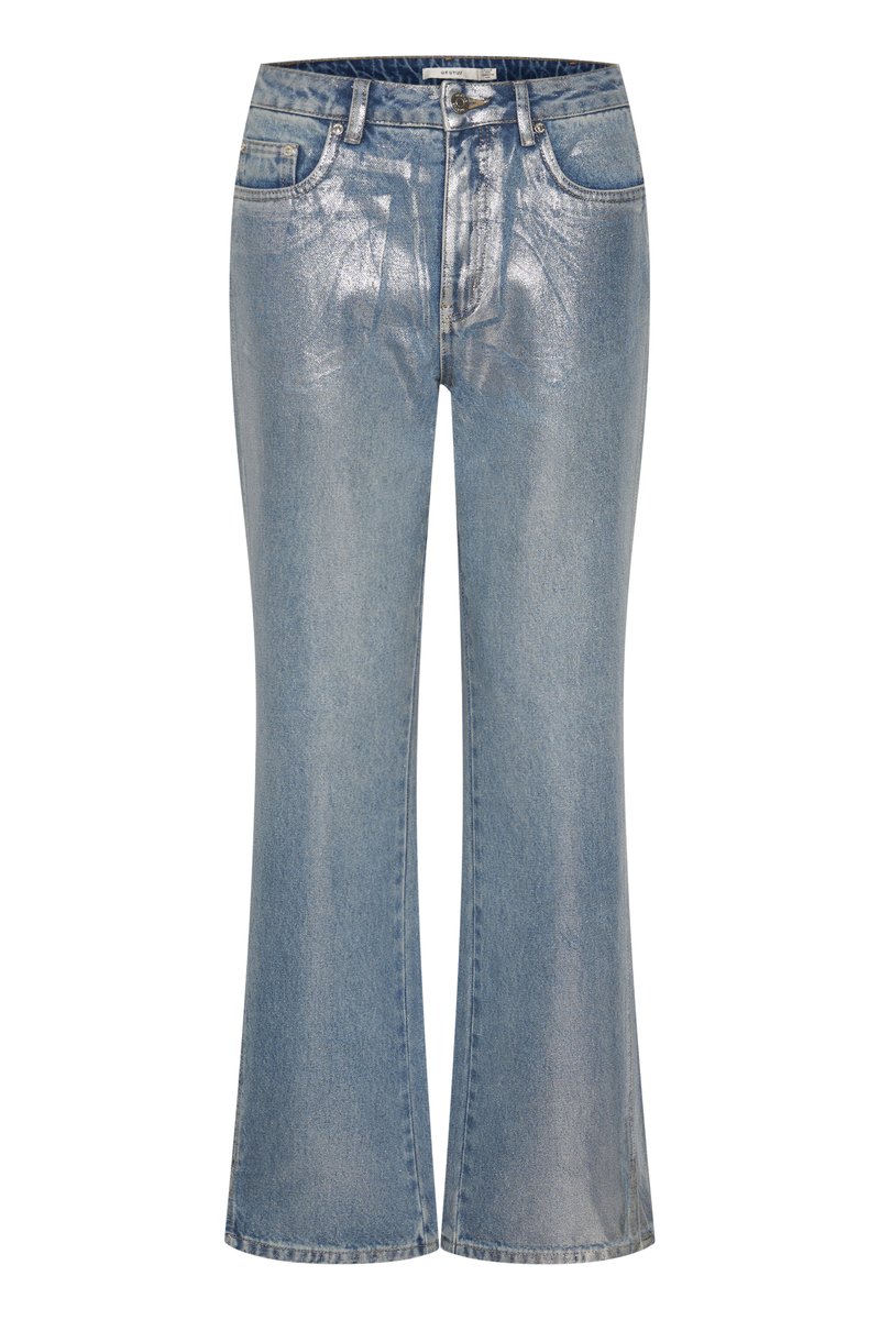 Gestuz Straight leg jeans blauw-metallic Gestuz Straight leg jeans blauw-metallic