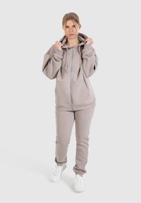 Smilodox EDA FULL ZIP HOODIE - Sudadera con cremallera - hellbraun