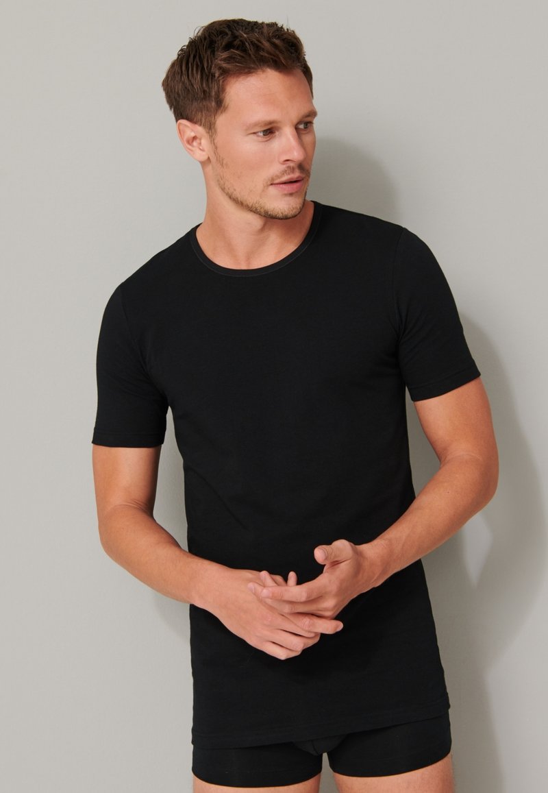 Schiesser 4-PACK - Hemd - schwarz