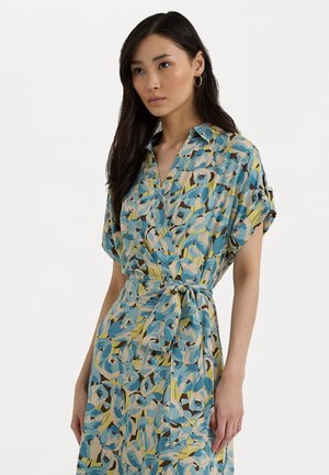 Lauren Ralph Lauren Petite FLORAL BELTED CREPE DRESS - Jurk - cream multi