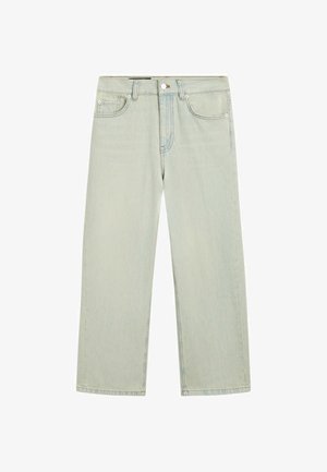 Massimo Dutti, MID-WAIST CROPPED WIDE-LEG JEANS - Wide Leg - light blue