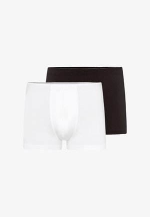 To enkle boxer briefs, den ene hvid foran og den anden sort bagved, vist mod en hvid baggrund.