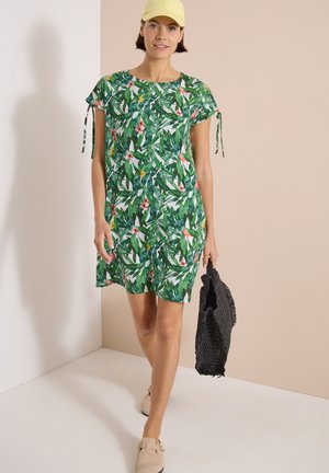 Cecil, KNIELANGES KLEID MIT FLORALEM MUSTER - Jurk - khaki