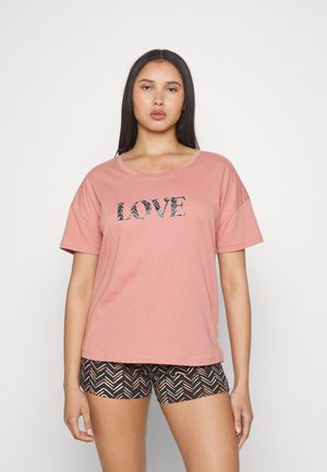LASCANA VD GRAPHIC SHORTY - Pyjamas - burnt aprico