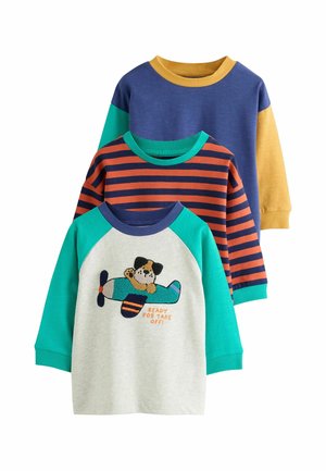 Next, REGULAR FIT - LONG SLEEVE APPLIQUE T-SHIRTS 3 PACK - Long sleeved top - red navy green airplane dog