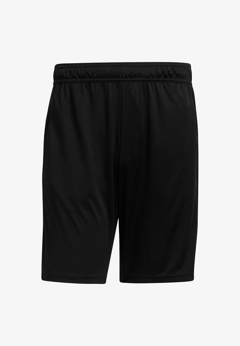 Schwarze Sportshorts mit elastischem Bund, aus leichtem Stoff gefertigt. Glatte Textur ohne Muster oder sichtbare Hardware-Details.