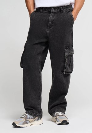 Terranova PANTALONE JEANS LUNGO TINTA UNITA - Jeans workwear - nero denim