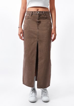 MYRA - Maxi skirt - washed coffee