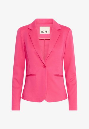 Roosa bleiser kinnitatud disainiga, nurgeliste krae ja ühe nööbiga kinnitusega, kahe esipocketiga. Valmistatud siledast ja venivast kangast.