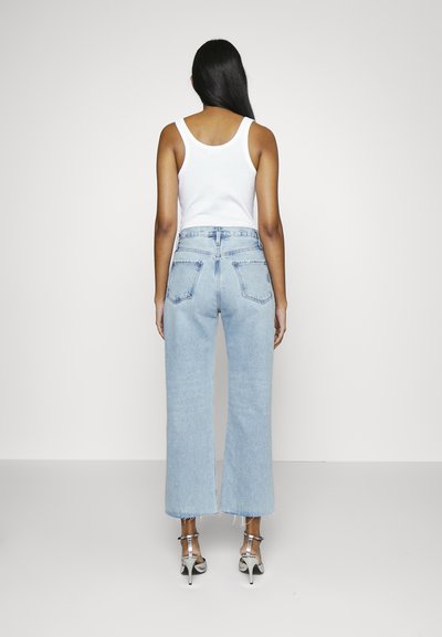 FRAME JANE CROP RAW AFTER - Ravne kavbojke - light blue