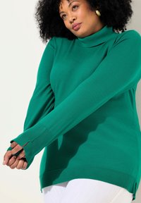Ulla Popken ROLLKRAGEN BÜNDCHEN - Maglione - emerald green
