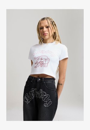 Ed Hardy PANTHER EMBROIDERED TEE - T-shirt con stampa - white