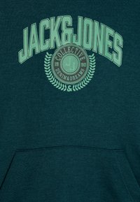 Jack & Jones Junior JJKAM VARSITY BRANDING HOOD - Jersey con capucha - deep teal