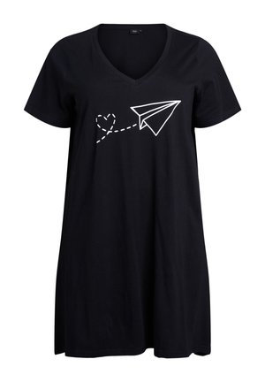 Zizzi Chemise de nuit / Nuisette - black fly