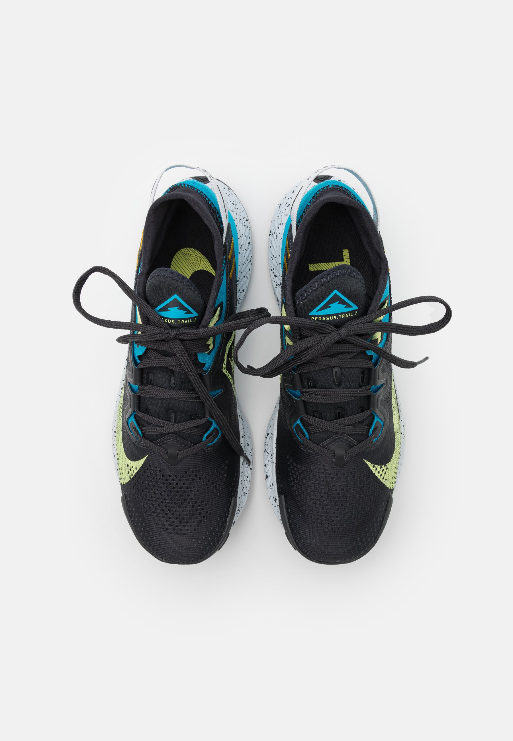 Nike Performance PEGASUS TRAIL 2 - Chaussures de running - off  noir/limelight/laser blue/bleu - ZALANDO.FR
