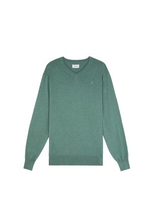 Scalpers, SCALPERS SCSKULL V NECK TRICOT - Jersey de punto - khaki