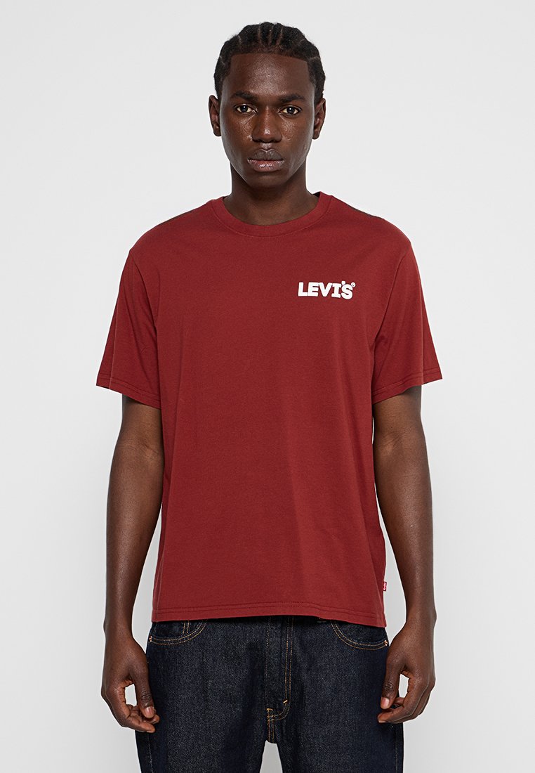 Levi’s® T-shirt print donkerrood