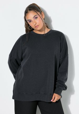 Studio Untold ACID WASH LONG SLEEVE SWEATSHIRT - Sweatshirt - mottled anthracite