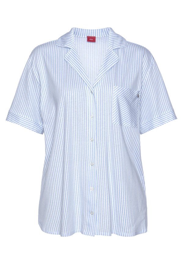 Nachtwäsche Shirt - himmelblau gestreift