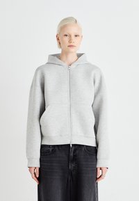 Weekday - OVERSIZED SCUBA ZIP HOODIE - Zip-up sweatshirt - grey melange Thumbnail Image 1