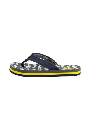 ZEHEN AHI - Bade-Zehentrenner - navy yellow fish
