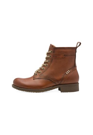 Tamaris Botines con cordones - cognac leather