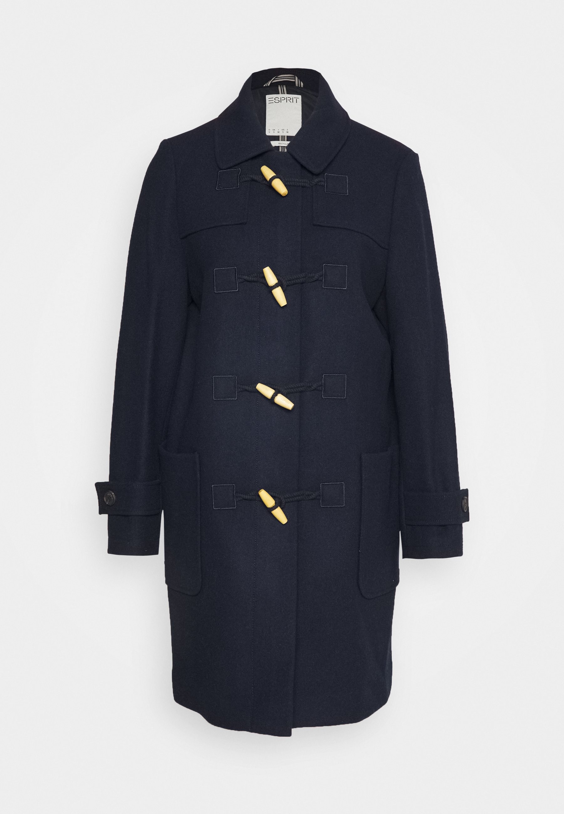 Esprit Duffle Wollmantel Klassischer Mantel Navy Dunkelblau Zalando De