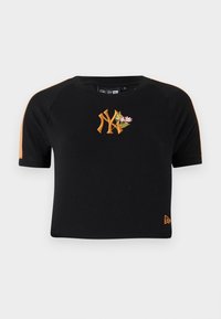 FLORAL CROP TEE - T-shirts med print - black