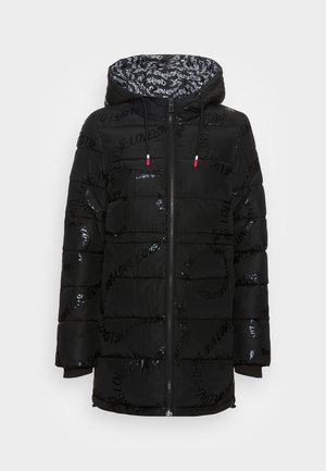 PADDED LONG WITH TEXT - Cappotto invernale - black