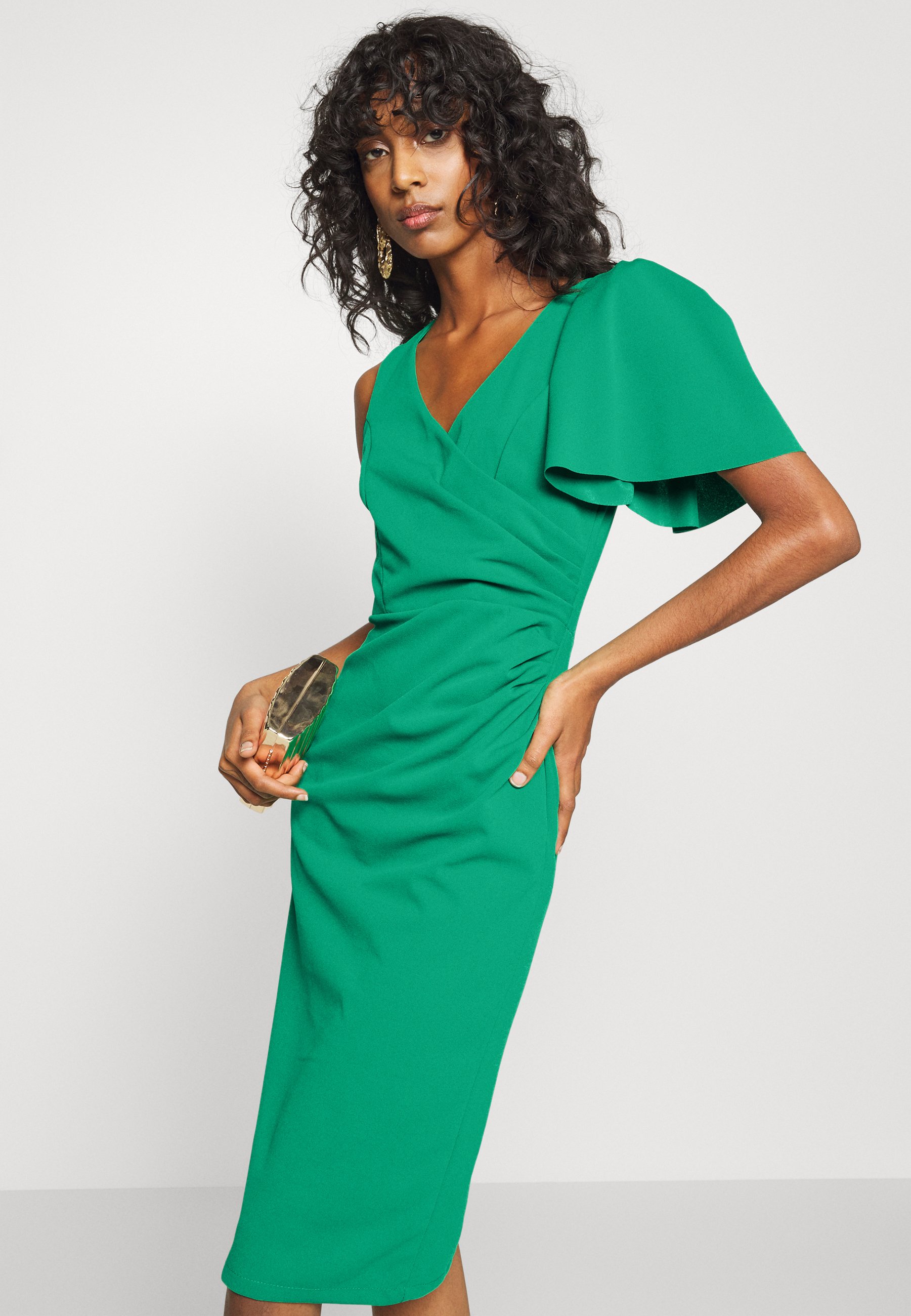 WAL G. KEIRA ONE SLEEVE MIDI DRESS 