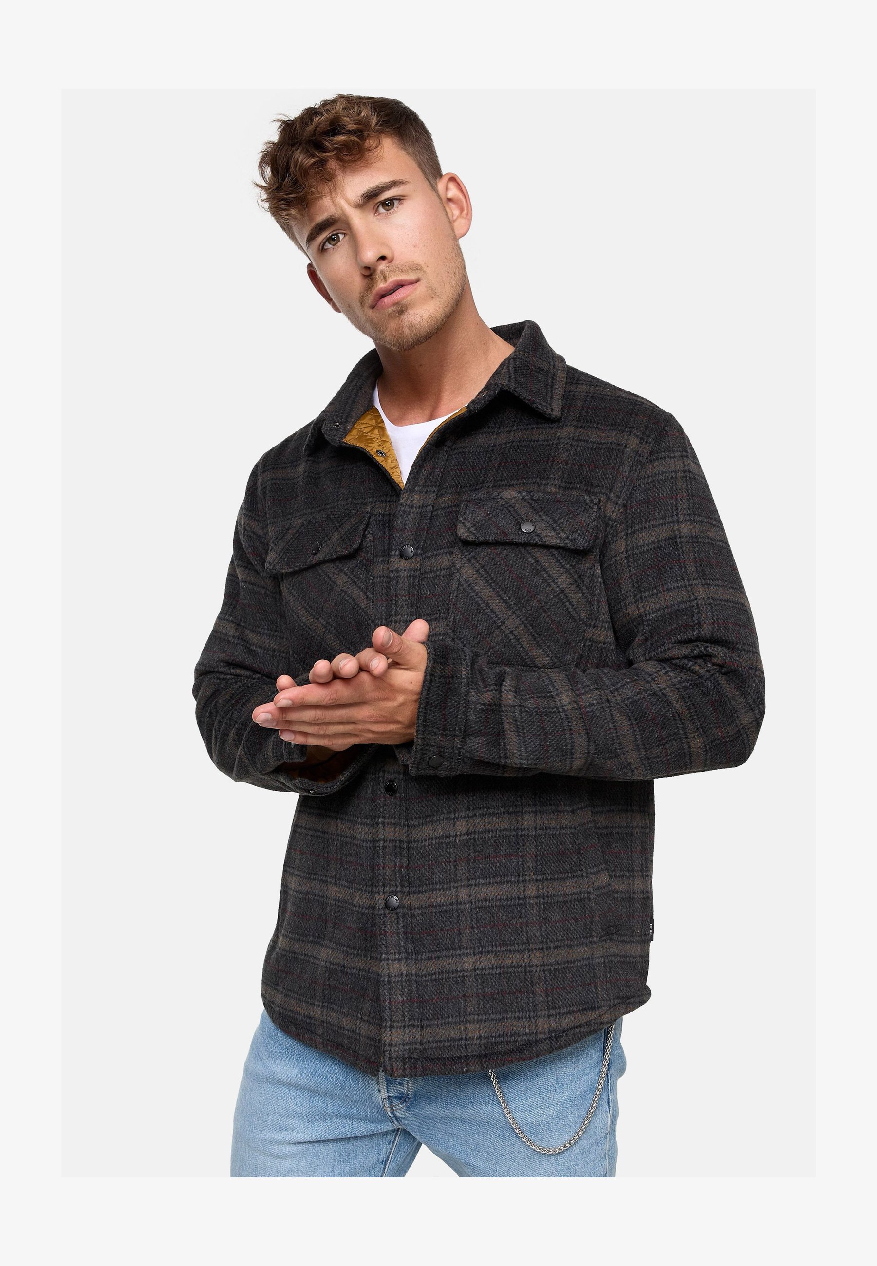 Giacca Uomo JACK & JONES Jprraymond Melange Check | Taglia S, Confezione Da 2, Stile Danese, Tasche Sul Petto, Vestibilità Regolare