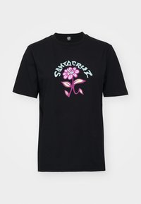 DELFINO FLOWER FRONT - T-shirt imprimé - black